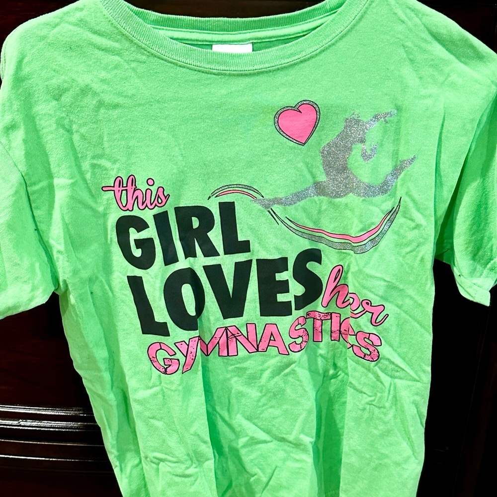 Just A Girl Who Loves Gymnastics T-Shirt Girls Youth Large